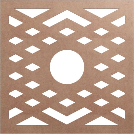Ekena Millwork Chevron Wood Fretwork Pierced Ceiling Medallion, Wood (Paint Grade), 36"OD x 9 3/8"ID x 3/8"T CMWP36X36X0375CHMF